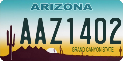 AZ license plate AAZ1402