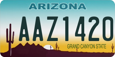 AZ license plate AAZ1420