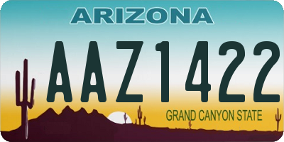 AZ license plate AAZ1422
