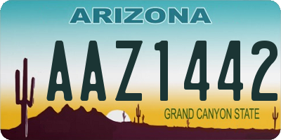 AZ license plate AAZ1442