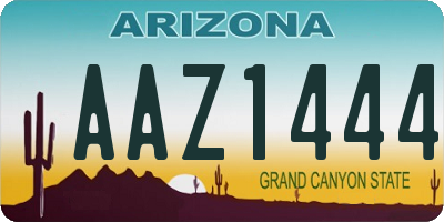 AZ license plate AAZ1444