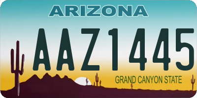 AZ license plate AAZ1445