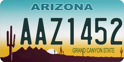 AZ license plate AAZ1452