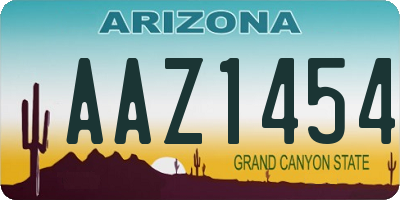 AZ license plate AAZ1454