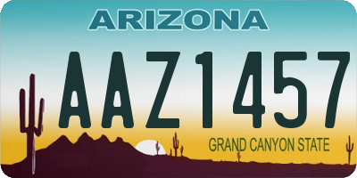 AZ license plate AAZ1457