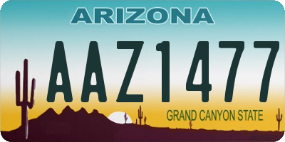 AZ license plate AAZ1477