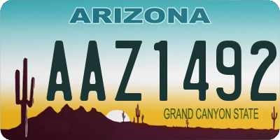 AZ license plate AAZ1492