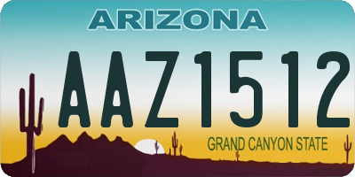 AZ license plate AAZ1512