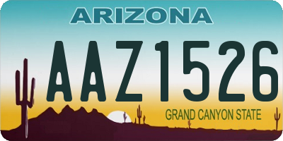 AZ license plate AAZ1526