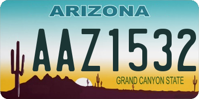 AZ license plate AAZ1532