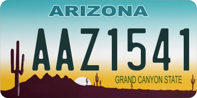 AZ license plate AAZ1541