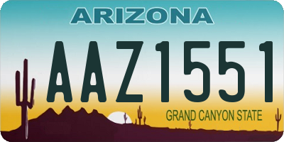 AZ license plate AAZ1551