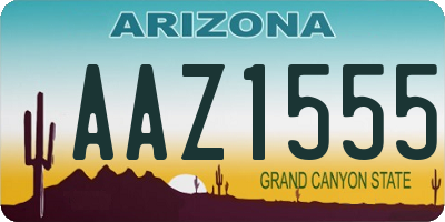 AZ license plate AAZ1555