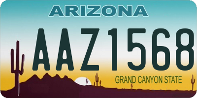 AZ license plate AAZ1568