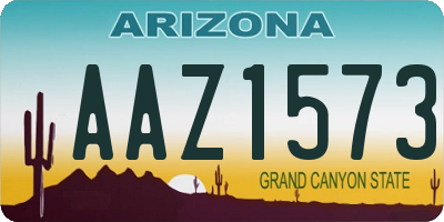AZ license plate AAZ1573