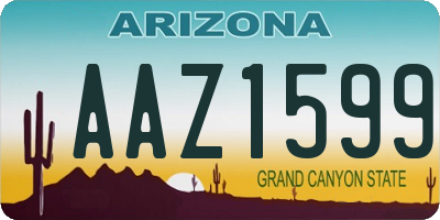AZ license plate AAZ1599
