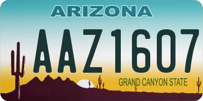 AZ license plate AAZ1607