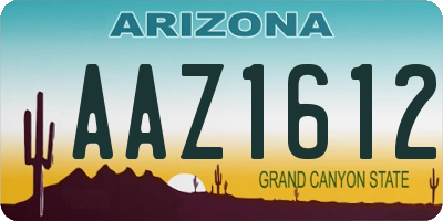 AZ license plate AAZ1612