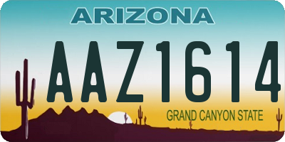 AZ license plate AAZ1614