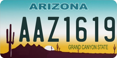 AZ license plate AAZ1619