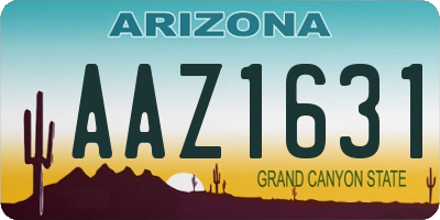 AZ license plate AAZ1631