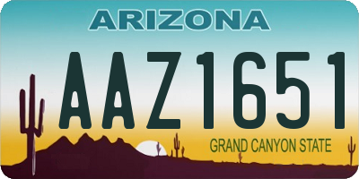 AZ license plate AAZ1651