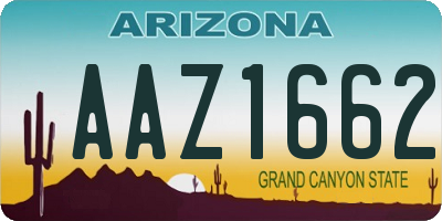 AZ license plate AAZ1662