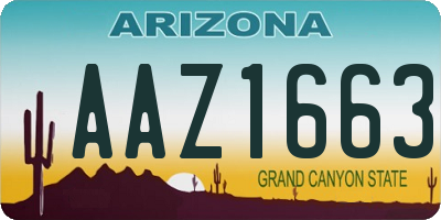 AZ license plate AAZ1663