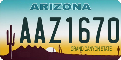 AZ license plate AAZ1670