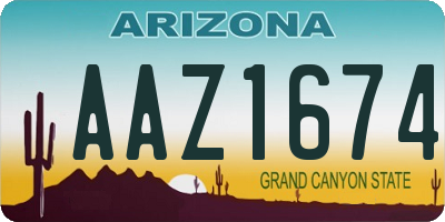 AZ license plate AAZ1674