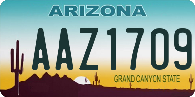 AZ license plate AAZ1709