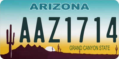 AZ license plate AAZ1714