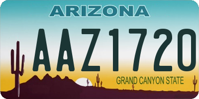 AZ license plate AAZ1720