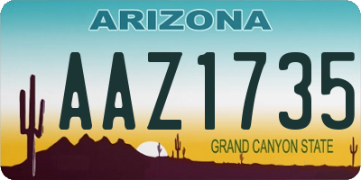 AZ license plate AAZ1735