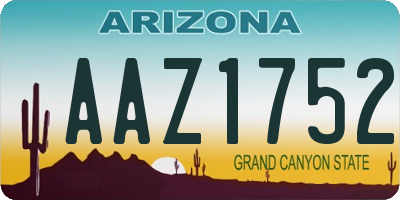 AZ license plate AAZ1752