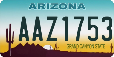AZ license plate AAZ1753