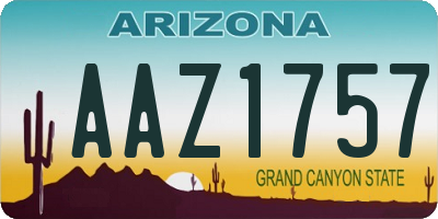 AZ license plate AAZ1757