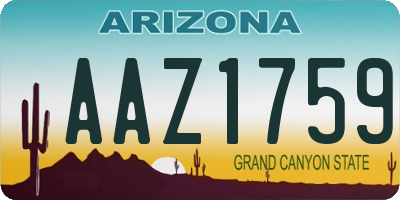AZ license plate AAZ1759