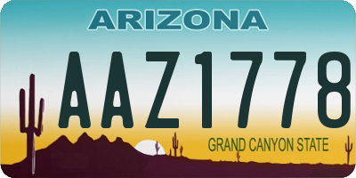 AZ license plate AAZ1778