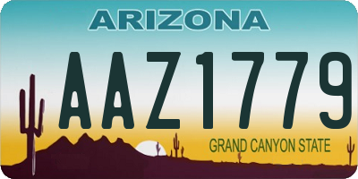 AZ license plate AAZ1779