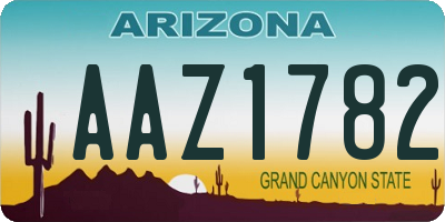 AZ license plate AAZ1782