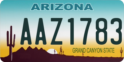 AZ license plate AAZ1783