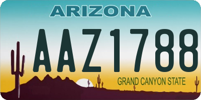 AZ license plate AAZ1788