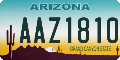 AZ license plate AAZ1810
