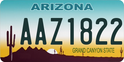 AZ license plate AAZ1822