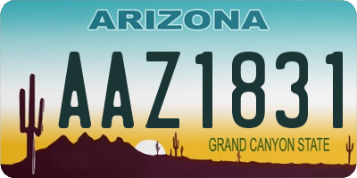 AZ license plate AAZ1831