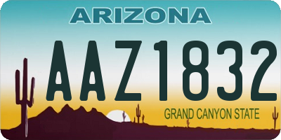 AZ license plate AAZ1832