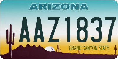 AZ license plate AAZ1837