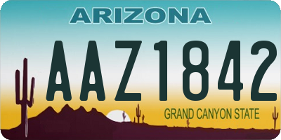 AZ license plate AAZ1842