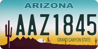 AZ license plate AAZ1845
